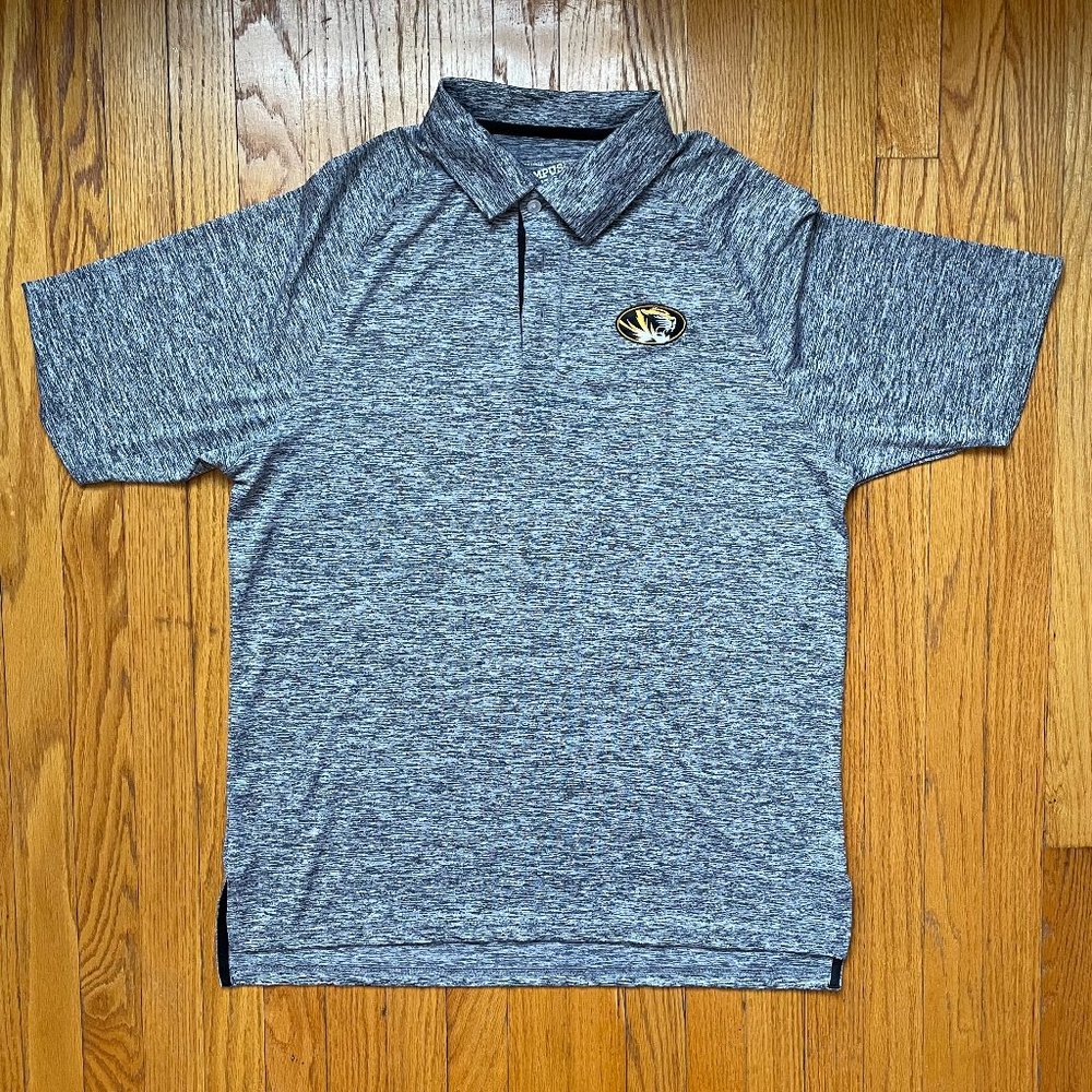 Mizzou Dri-fit Polo Heather Gray Campus Heritage Men's Large